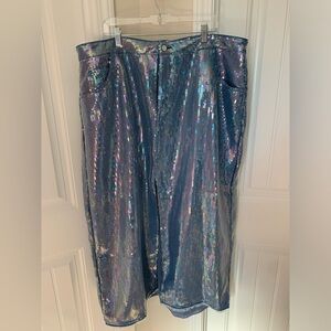 Anthropologie Pilcro Denim sequin maxi skirt